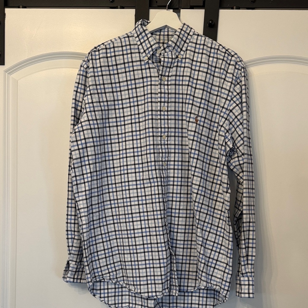 LT Polo Ralph Lauren Blue and White Checkered Shirt